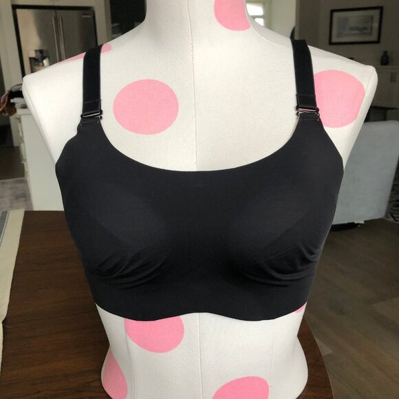 Knix Evolution Reversible Wire-Free Unpadded Bra 360 Support Black + Beige NWOT - Picture 2 of 14